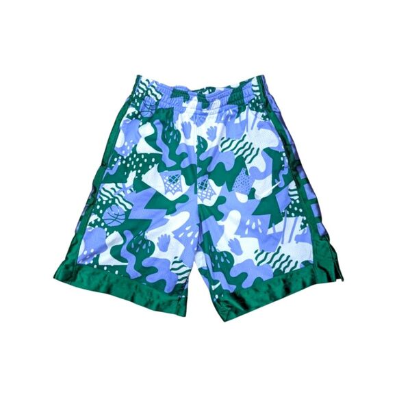 Nike Blue Green White Graphic Basketball Athletic Shorts Boys Size Large 14 - Picture 1 of 8